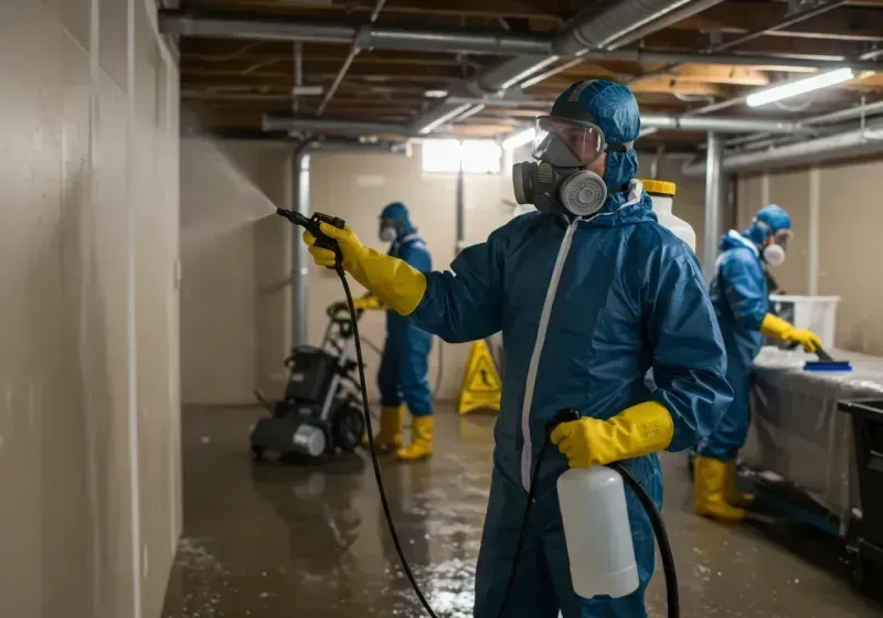 Basement Sanitization and Antimicrobial Treatment process in Oak Lawn, IL